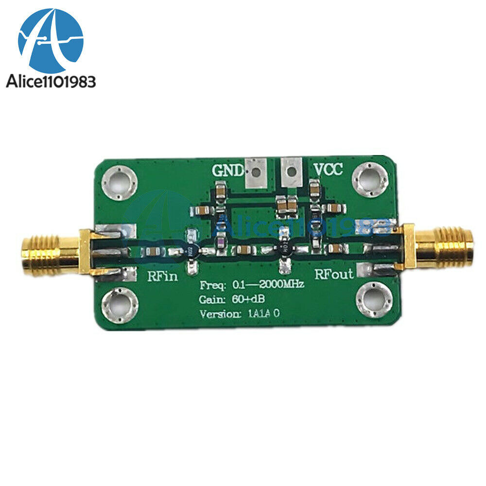 0.1-2000MHz Gain 60dB RF Broadband Amplifier Module LNA Board LNA 0.1~2GHZ