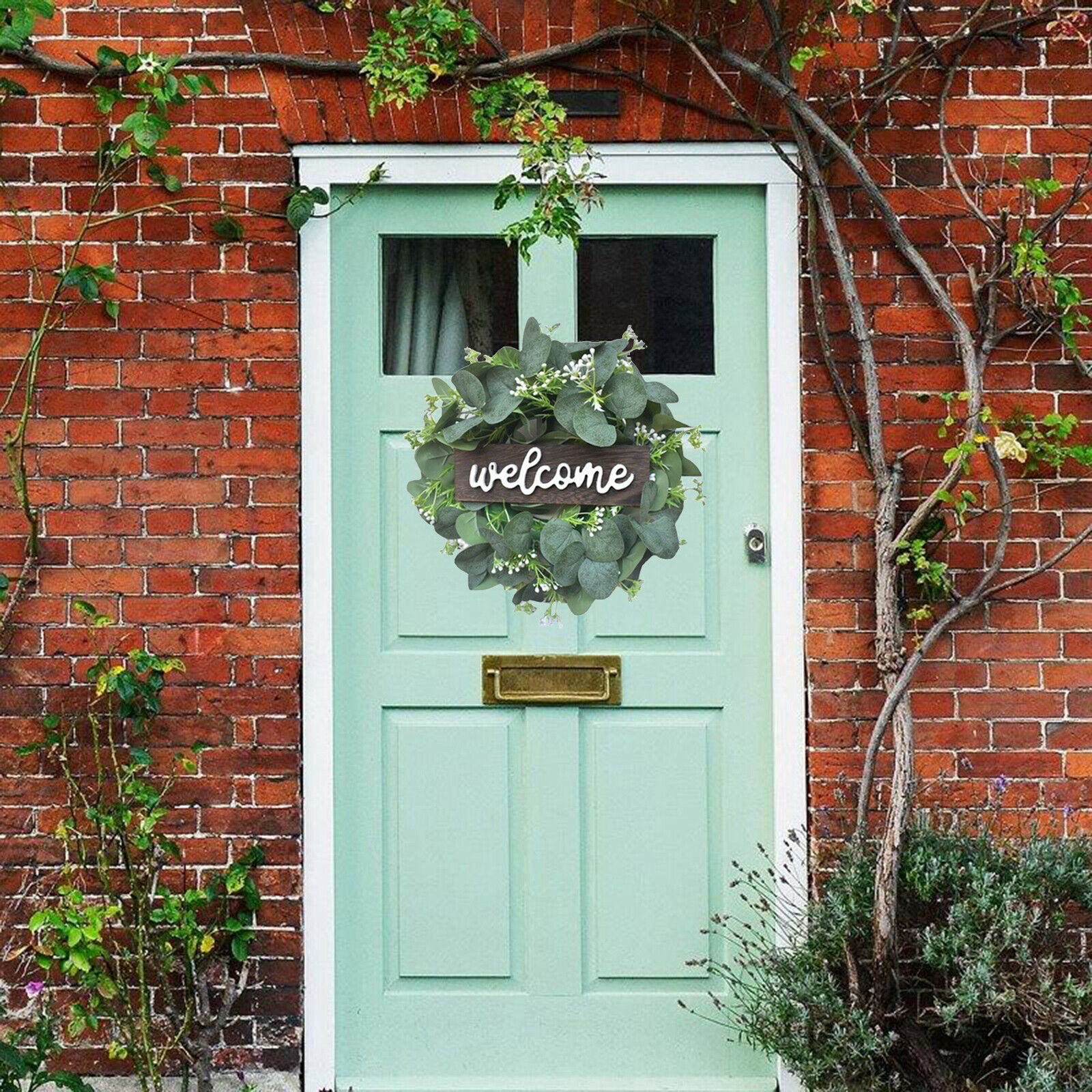 Welcone Wreath Greenery Eucalyptus Garland for Farmhouse Home Door Hangings