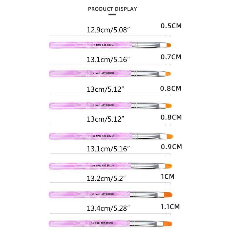 7pcs/set Nail Art Design Gradient Brushes Painting Detailing Liner Manicure Tool