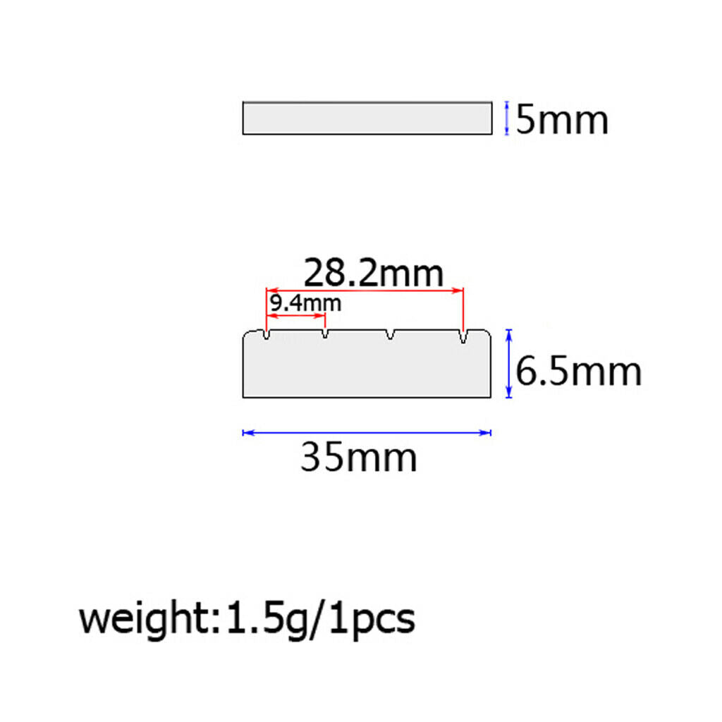 5 Pieces Bridge Slotted Nut for 6-String Electric Guitar Part