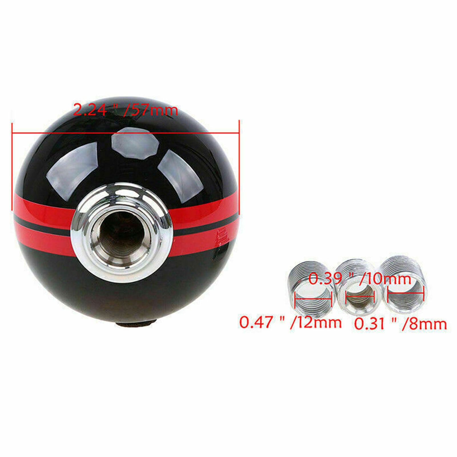 For Ford 6 Speed Round Ball Manual Gear Stick Shift Knob Shifter Lever Black