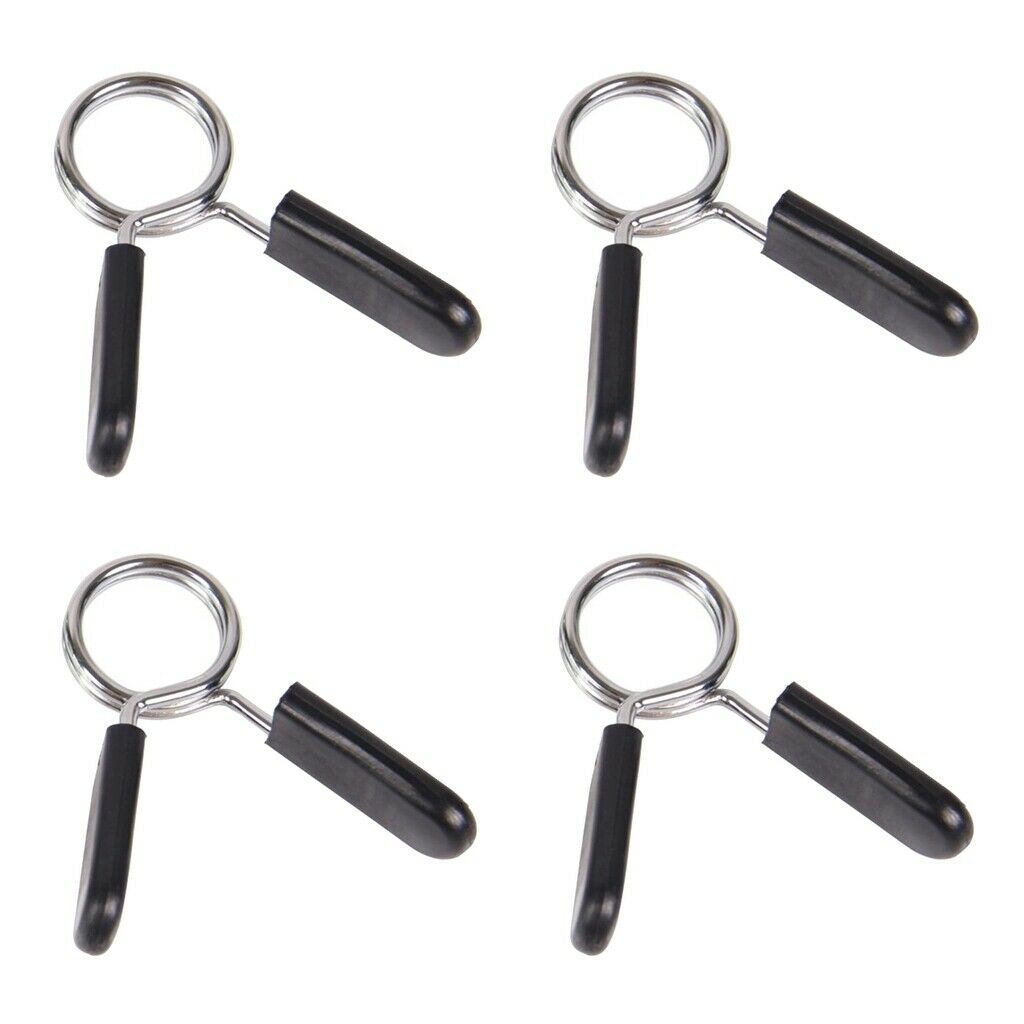 2x 24mm + 2x 25mm Bar Barbell Spring Clip Collars for Weightlifting Exercise