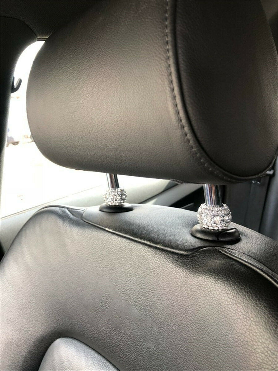 4X Bling Crystal Car Seat Headrest Collar Decoration For Women's car interior