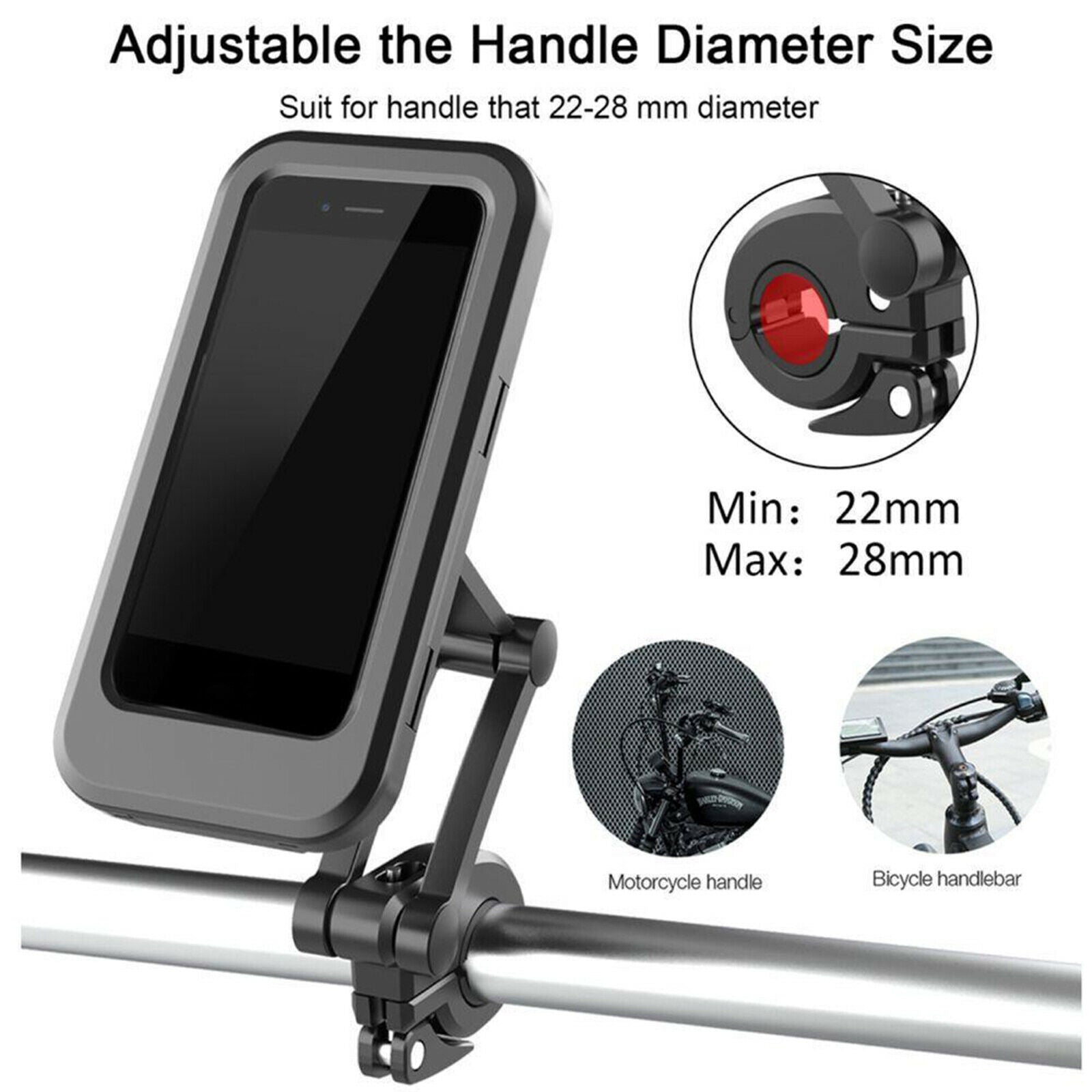 360 & Deg; Rotation Adjustable Bike Phone Bag Waterproof Fit Below 6.7