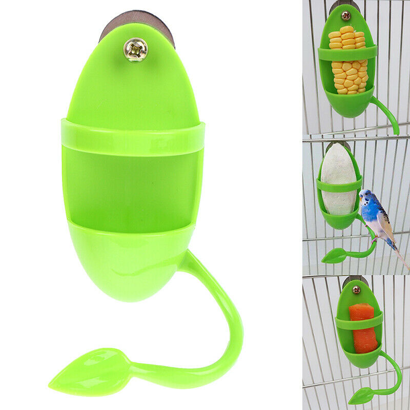 Parrot Feeder with Standing Rack Fruit Vegetable Holder Plastic Hanging FoodFCA
