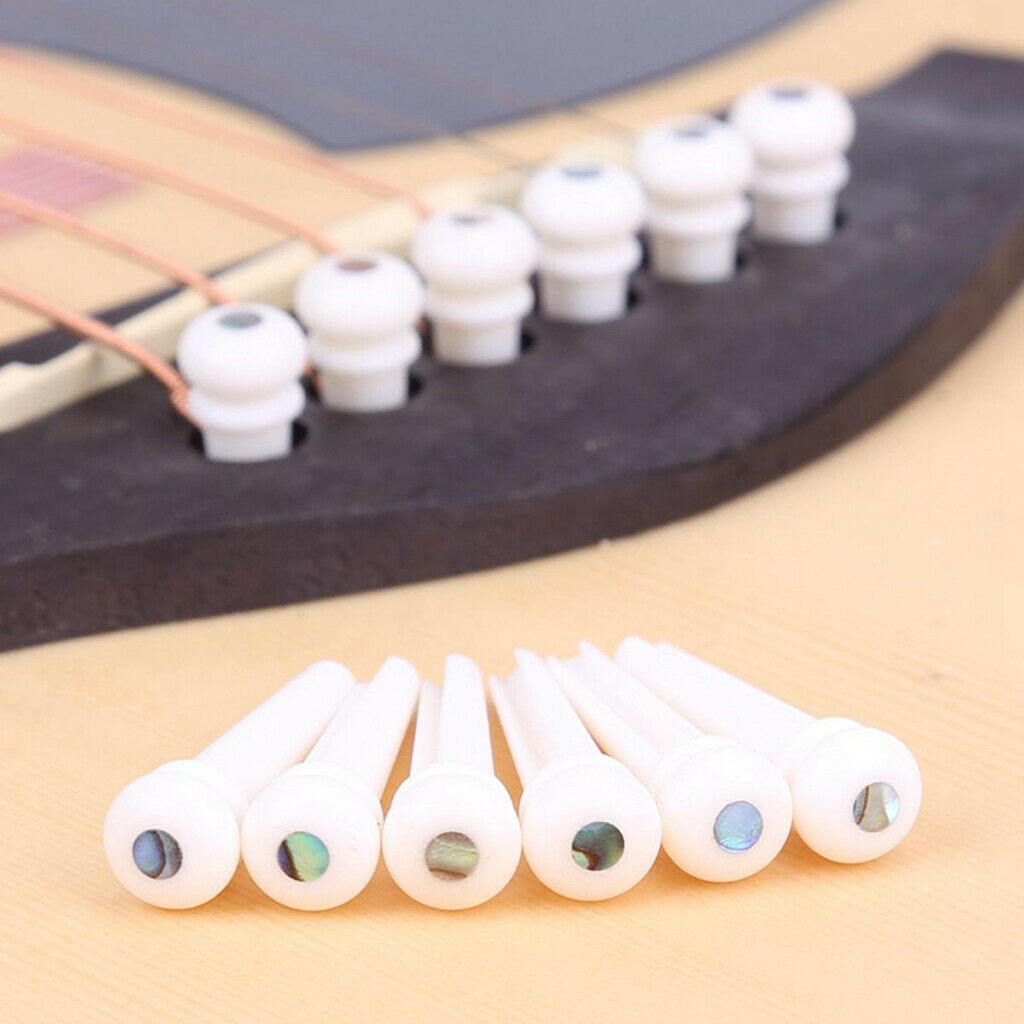 Acoustic Guitar Bridge Pins with 1 pcs Bridge Saddle & Nut, Plastic Bridge Pins