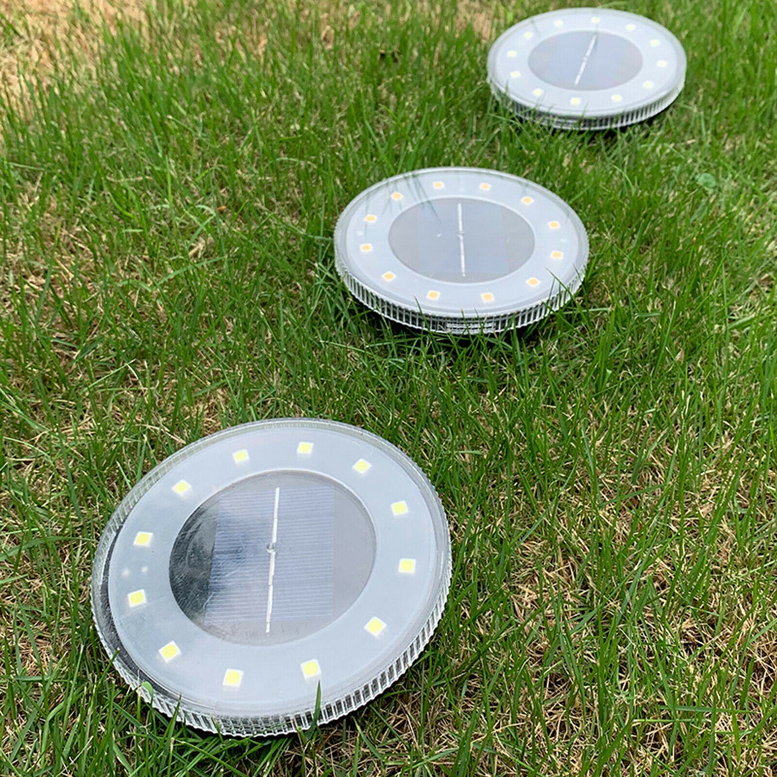 4 Sets Automatic LED Buried Light Ground Solar Landscape Walkway Steps