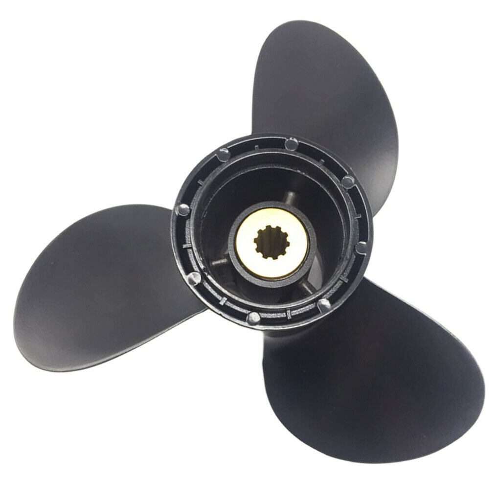 1 X Black Boat Propeller Stainless Steel Outboard Propeller