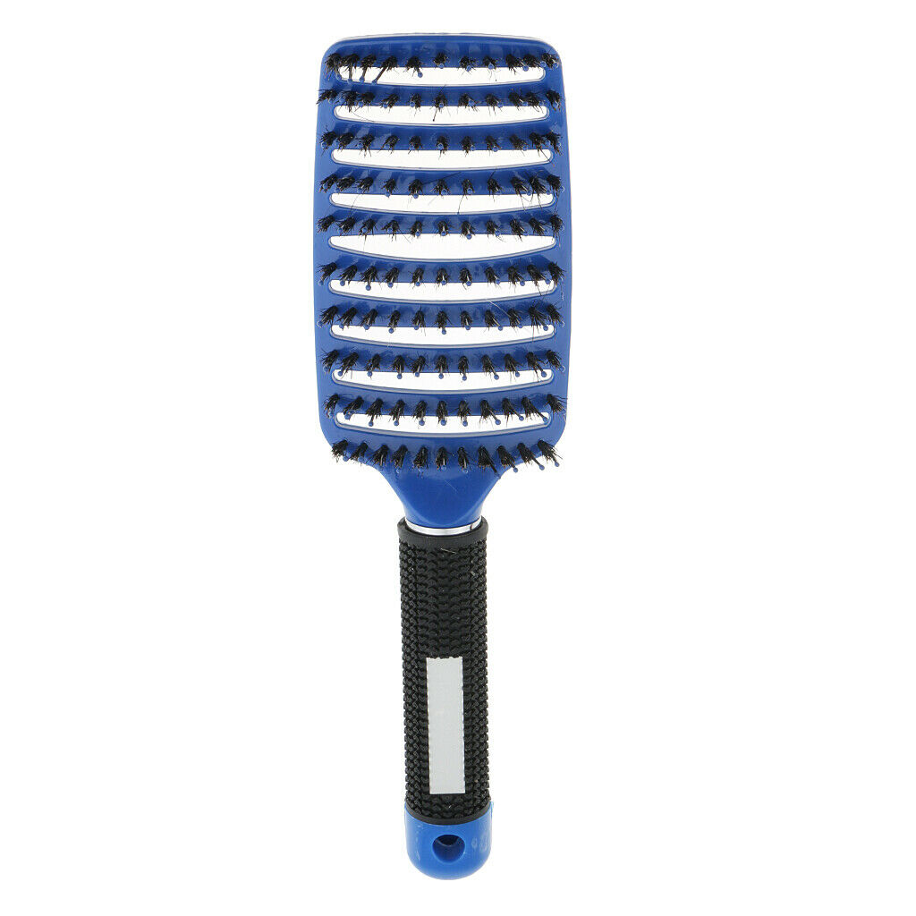 Comfortable Paddle Detangling Hair Brush Curved Vented Pins Comb Massager