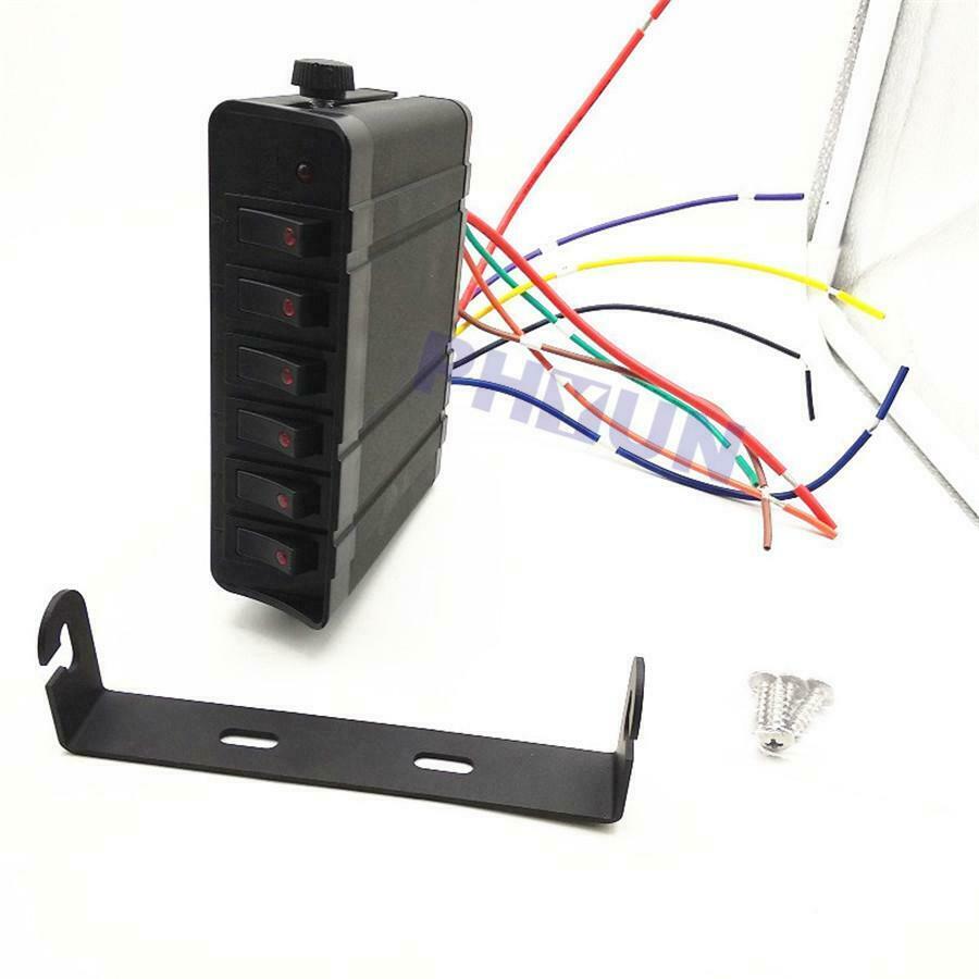 12V 6-Gang Rocker Switch Box For Off-road Lighting &Heavy-hitting Warning Lights