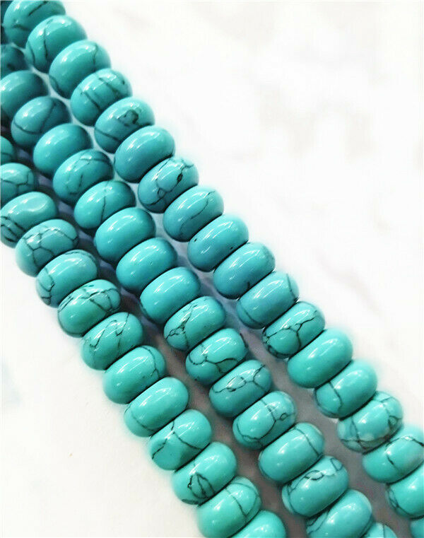 1 Strand 10x6mm Green Turquoise Rondelle Abacus Spacer Beads 15.5inch HH7829