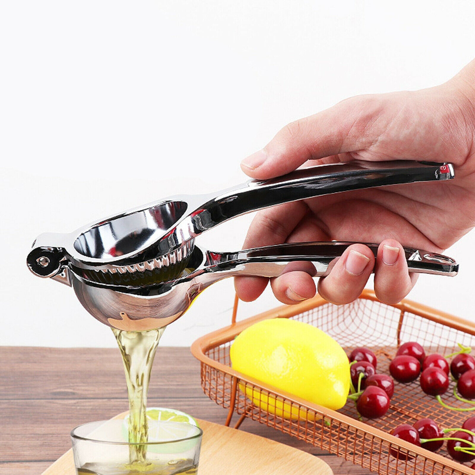 Manual Lemon Squeezer Heavy Duty, Premium Metal Lemon Orange Lime Citrus Press