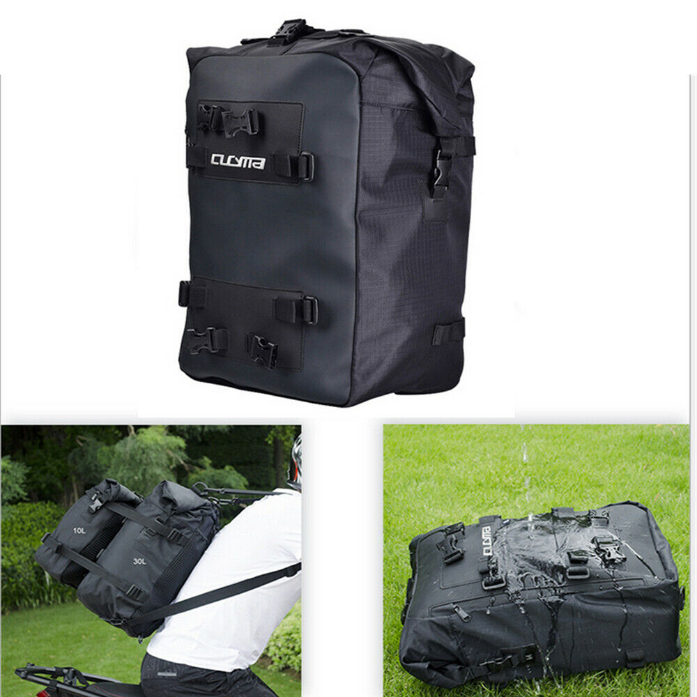 20L Motorcycle Scooter Tail Bag Storage Backpack Shoulder Bag Black Waterproof