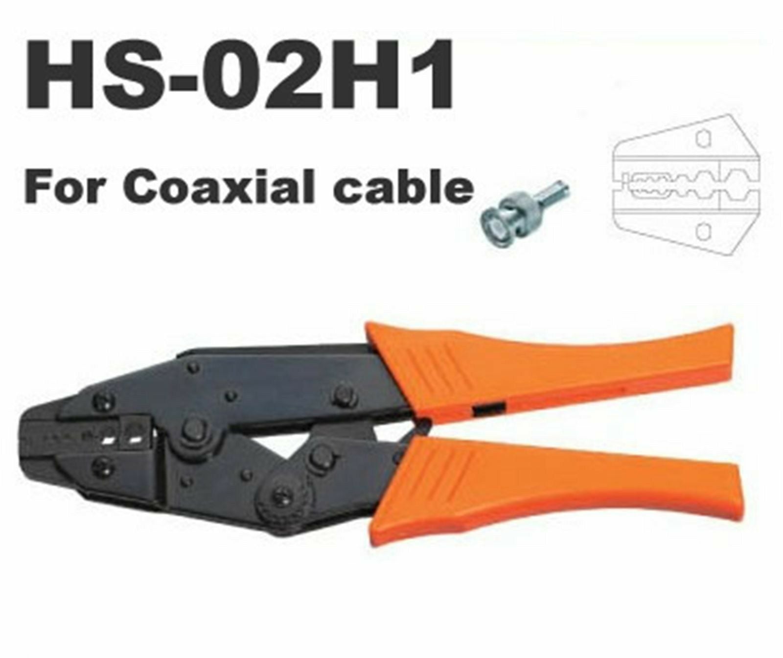 Coaxial Cable Ratchet Crimping Crimper Plier 0.346"/0.319"/0.256"HEX HS-02H1