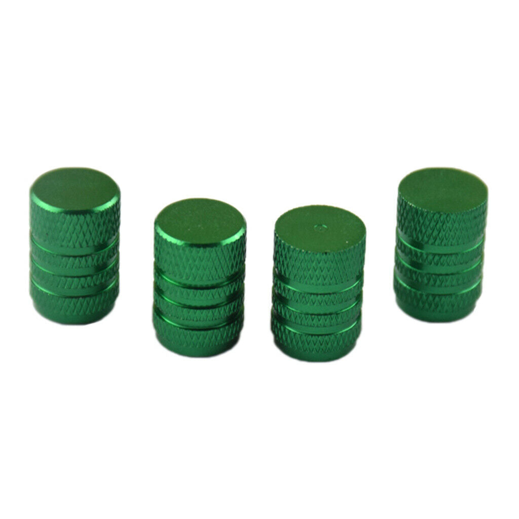 4 Pieces Car Bicycle Aluminum Wheel Tire Stem Valve Caps Dust Cover Green