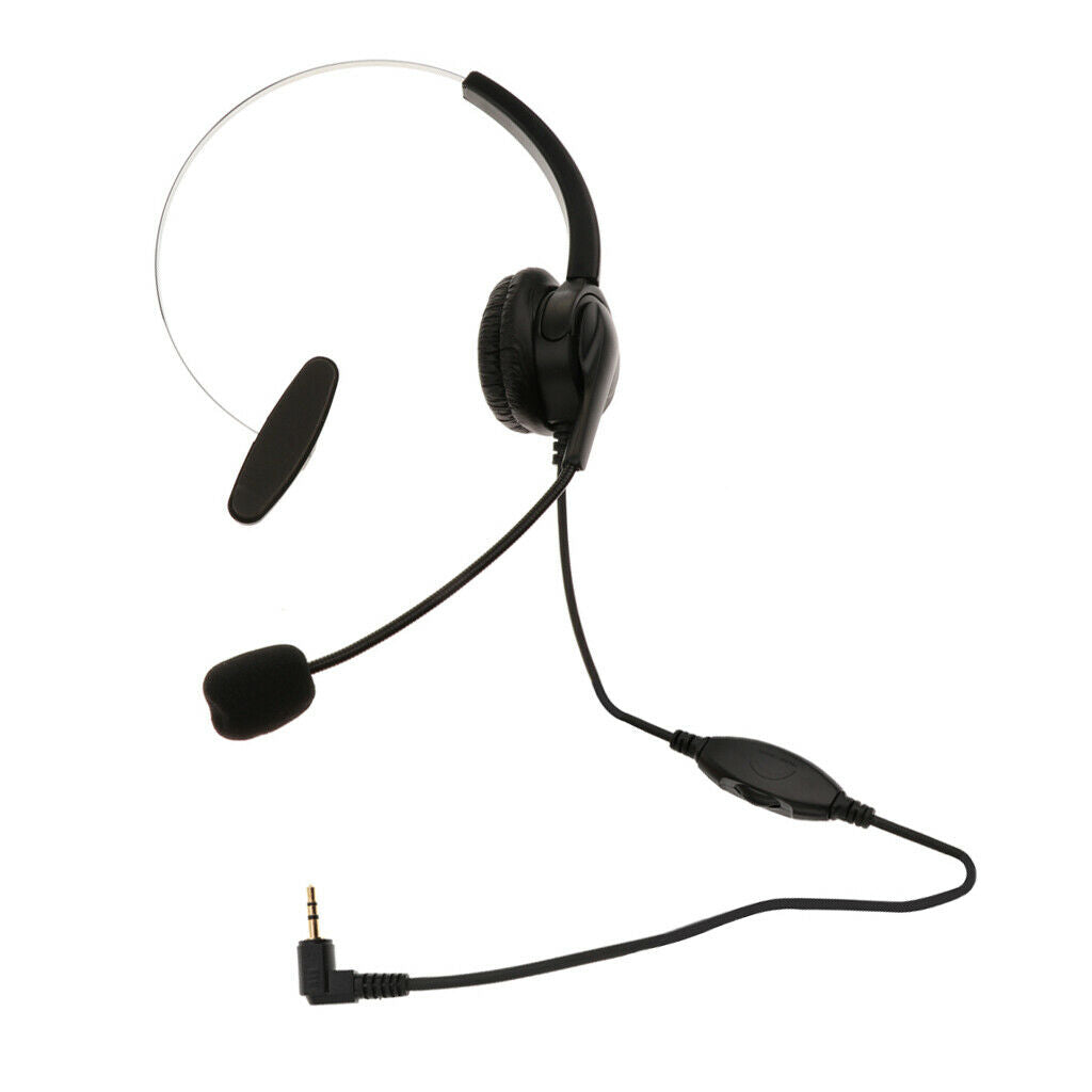 Ear Noise Canceling Call Center Office Headset with 2.5mm Adapter Cable