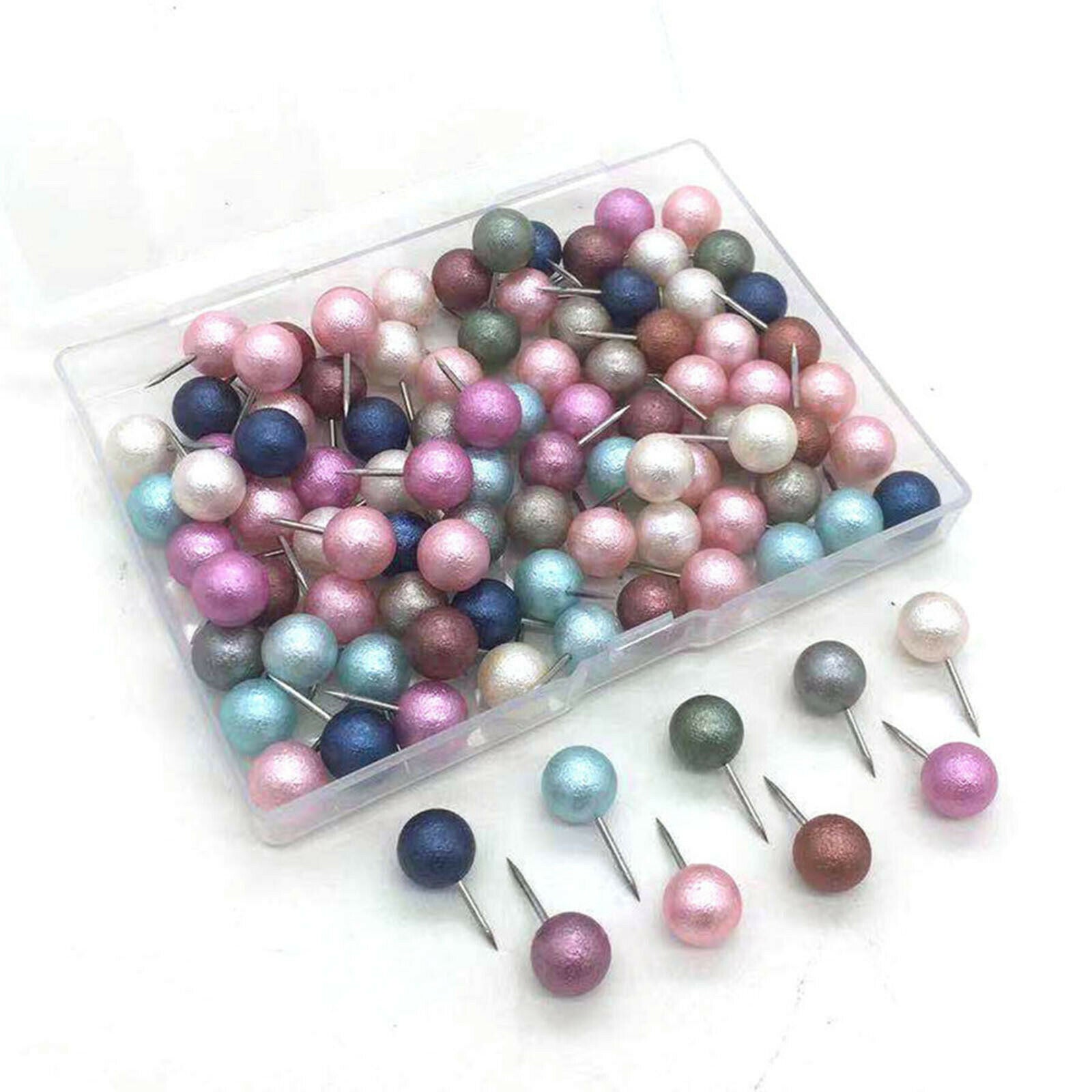 100x Push Pin Pushpin Round Head Thumb Tacks Posters Office Home Supplies