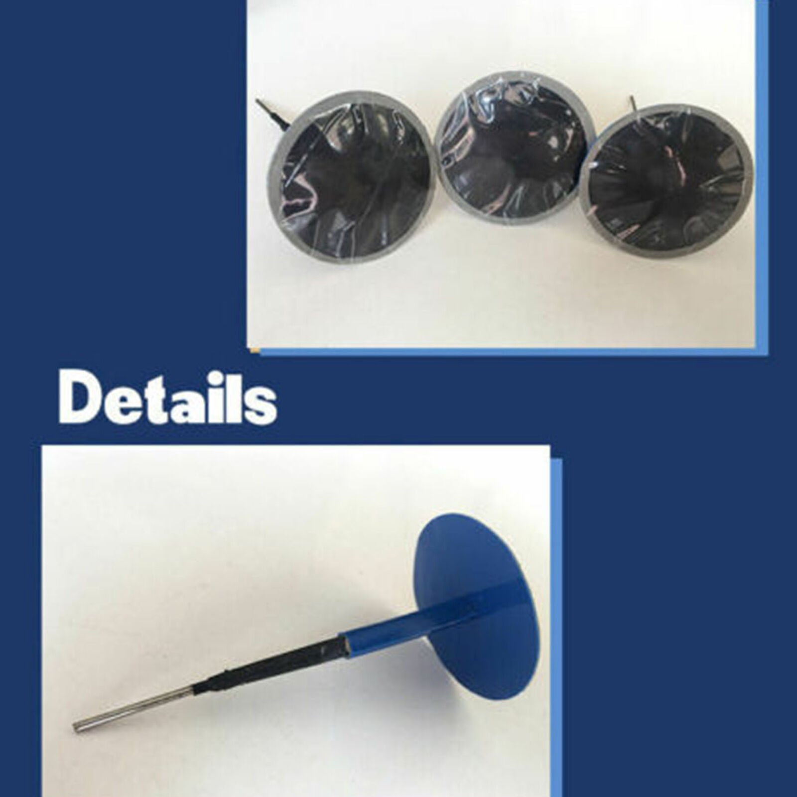 24X Car Vehicle Tubeless Tyre Puncture Repair Kit Wired 36mm Mushroom Plug Patch