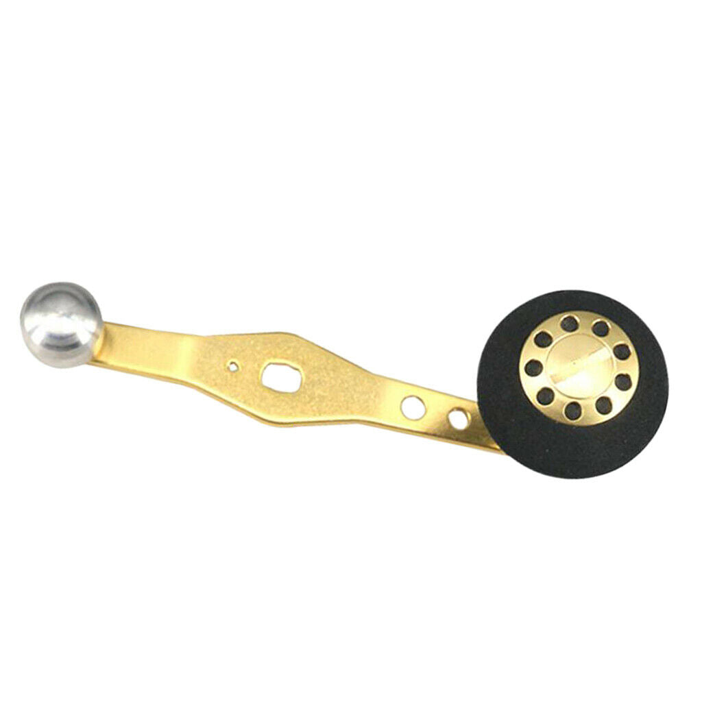 Metal Single Power Baitcasting Fishing Reel Handle w/EVA Knob Replacement Golden