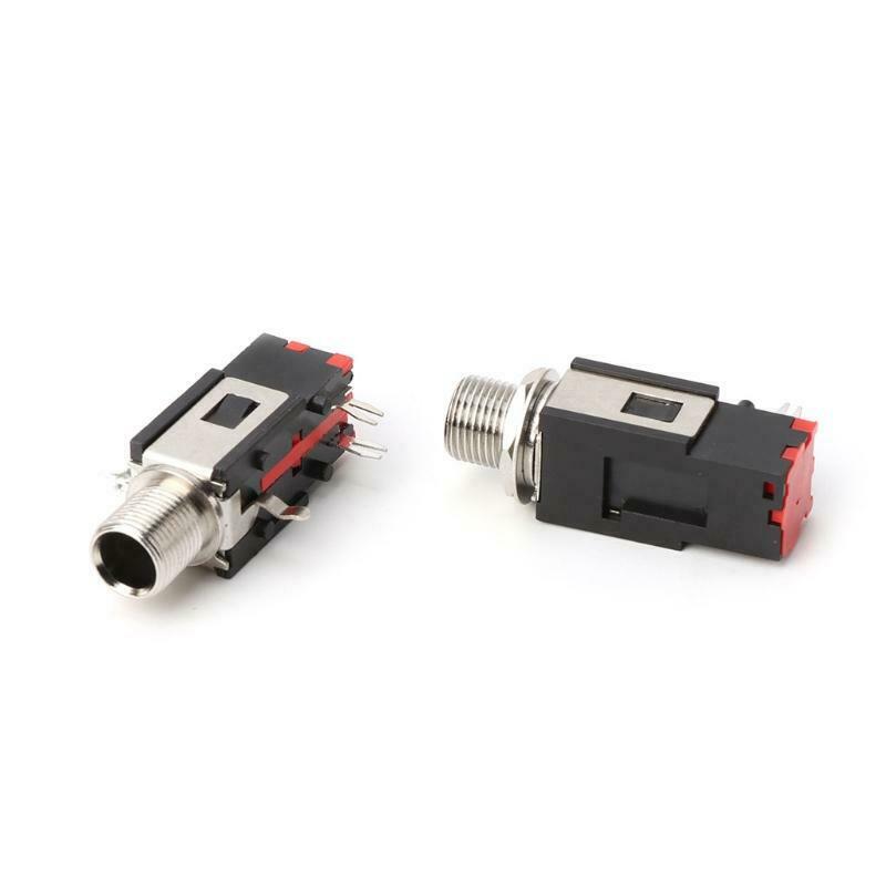 5PCS 6.35mm 1/4 2Pin Female Audio Stereo Phone Jack Headphone Socket  Connector