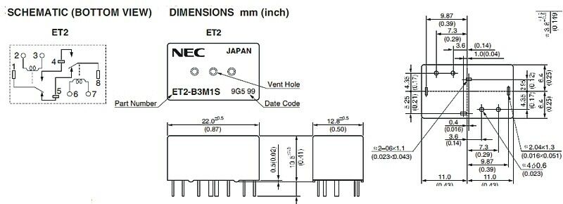 [1pcs] ET2-N16 Relay 12VDC 25A THT