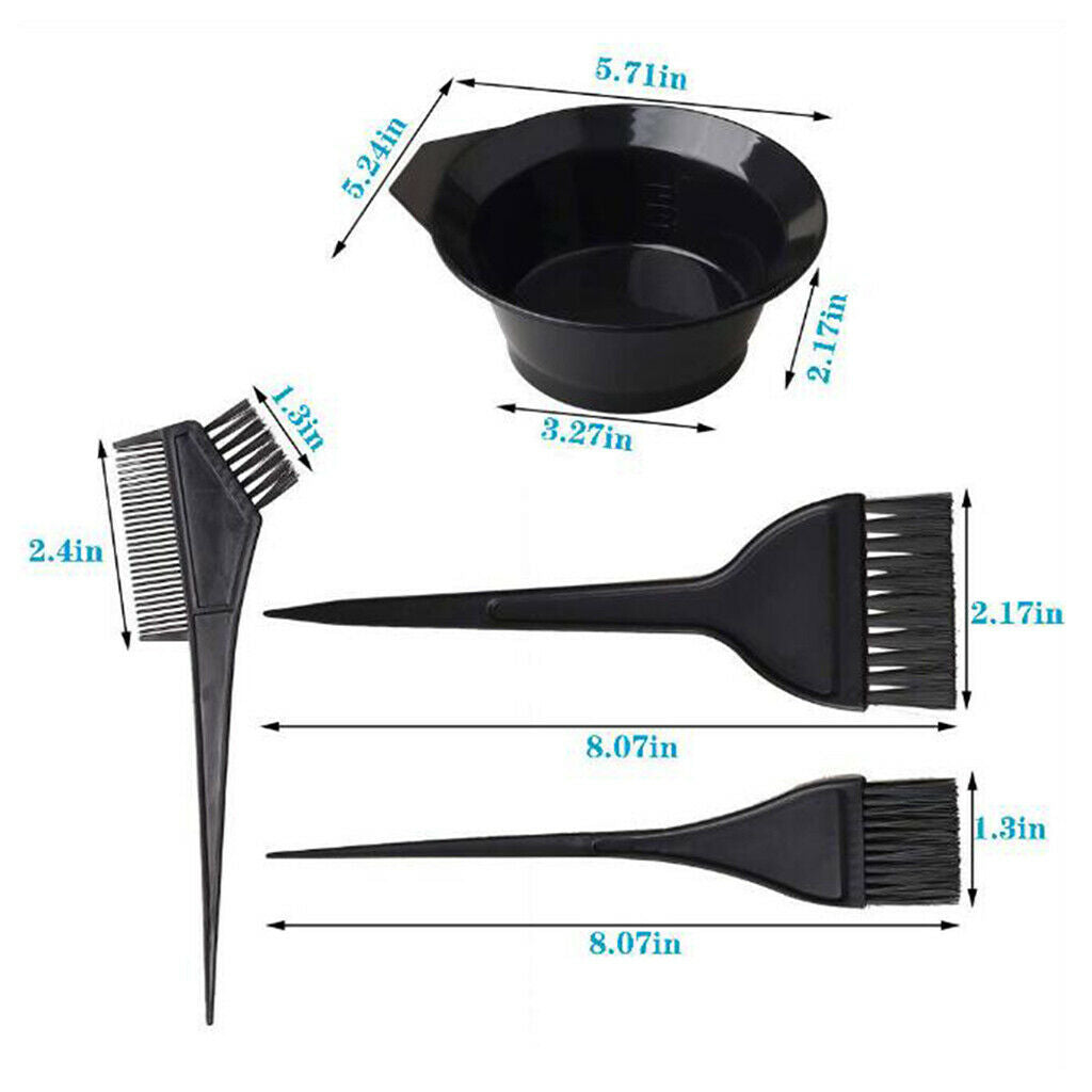 22 Pieces Salon Hair Color Kits DIY Tools Brush Comb Cape Mixing Hair Clips