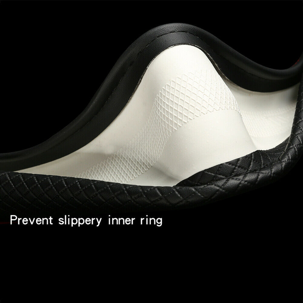 Microfiber Leather Steering Wheel Protector Cover Car SUV Anti-Slip Fit 14.5-15"