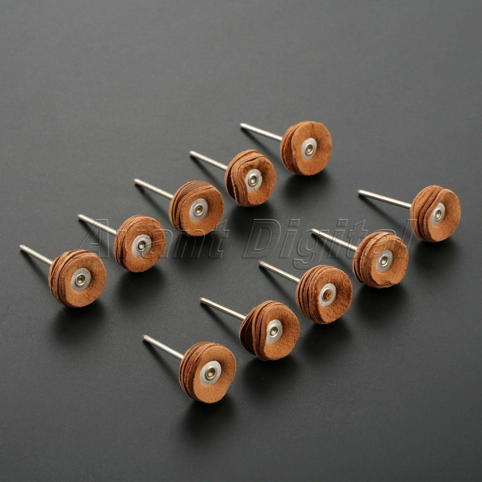 22mm Round Leather Buffing Wheel Polishing Jade Jewelry Rotary Tool 2.35mm Shank