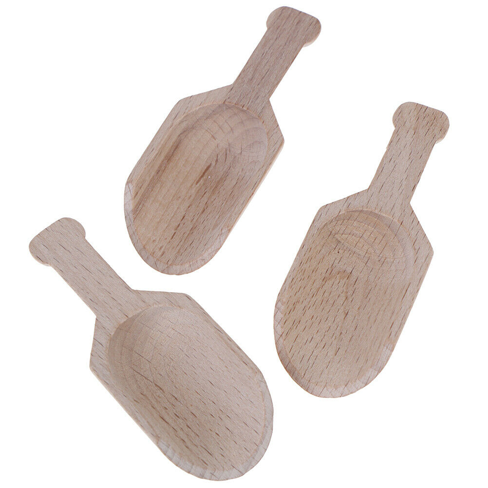 3pcs Wooden Coffee Tea Scoops Mini Candy Bath Salt Spices Flavors Spoons'.l8