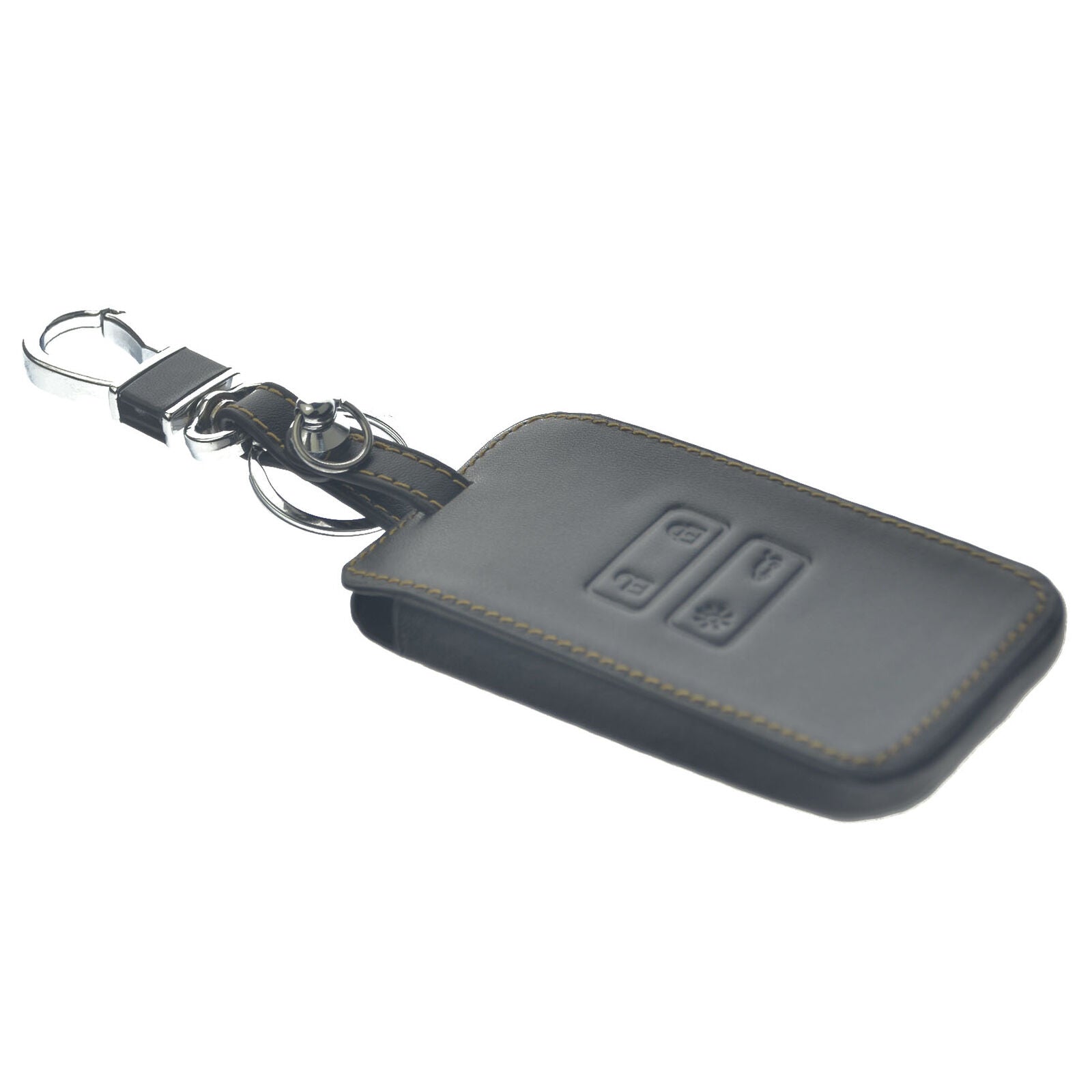 4BTN Leather Car Key Cover Case Holder Keychain for Renault Koleos Kadjar Scenic