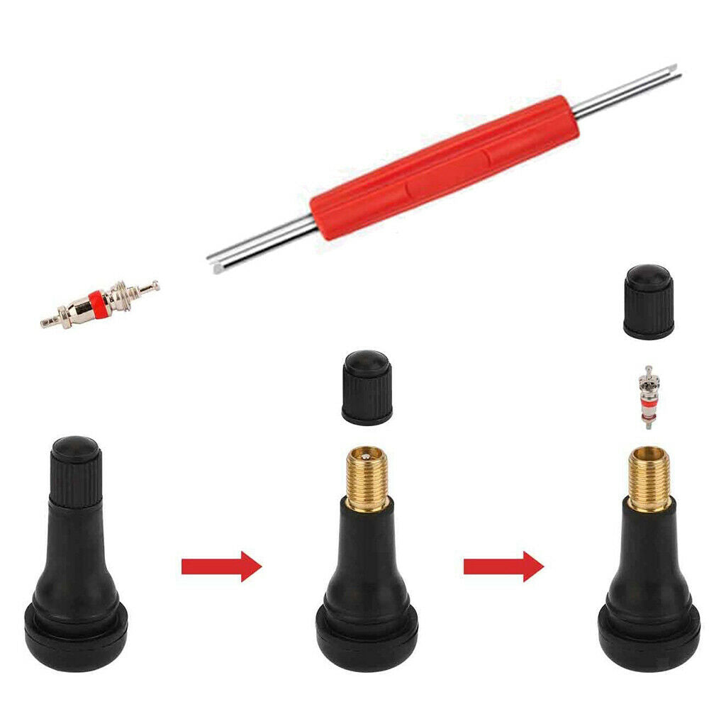 Tire Valve Stem Tool Remover with Valve Stem Cores for Motorcycle Bicycle