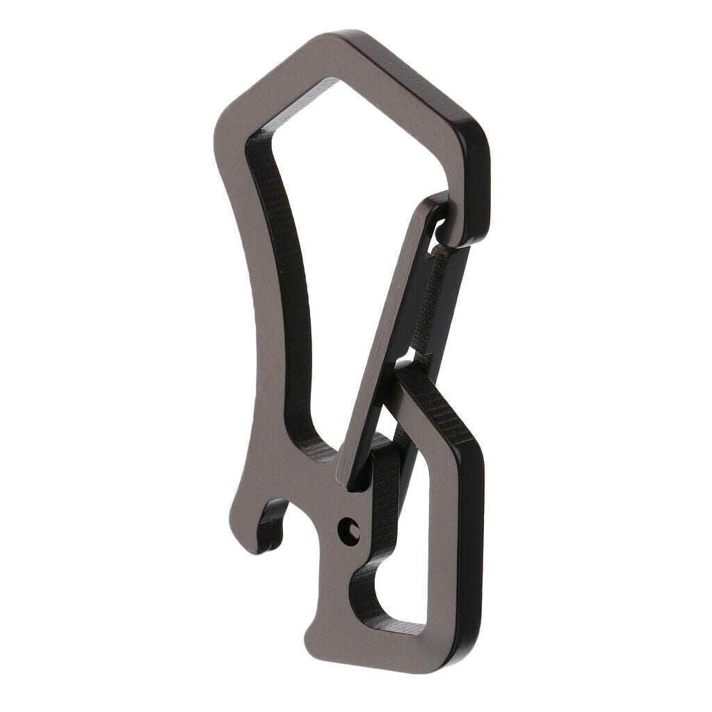 2pcs Stainless Steel Carabiner Key Chain Clip Camping Keyring Multi Functional