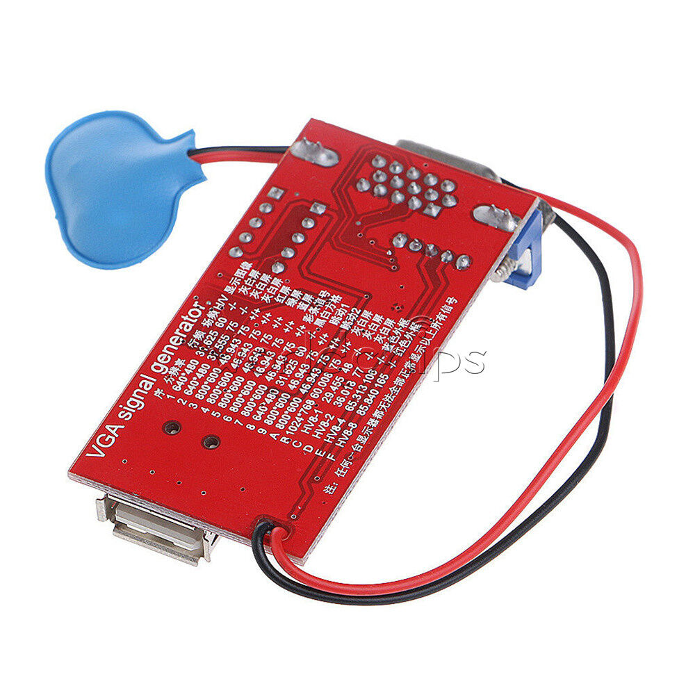 USB Battery Power Supply VGA Signal Generator LCD Tester 15 Signal Output