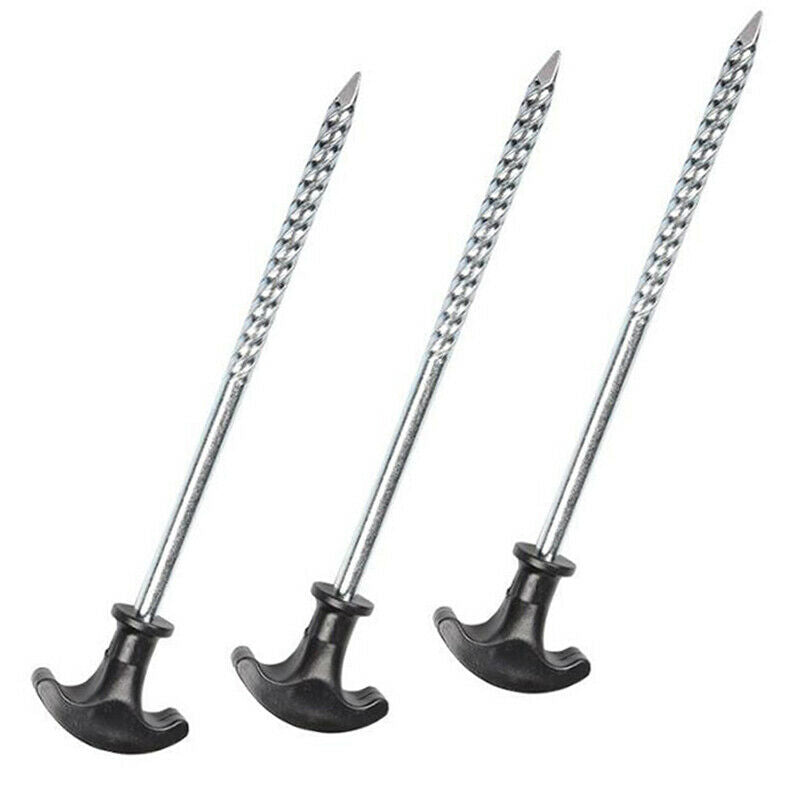 Tent Pegs Singles Heavy Duty For Camping Hiking Metal Stake Nail Trip Tent N FG