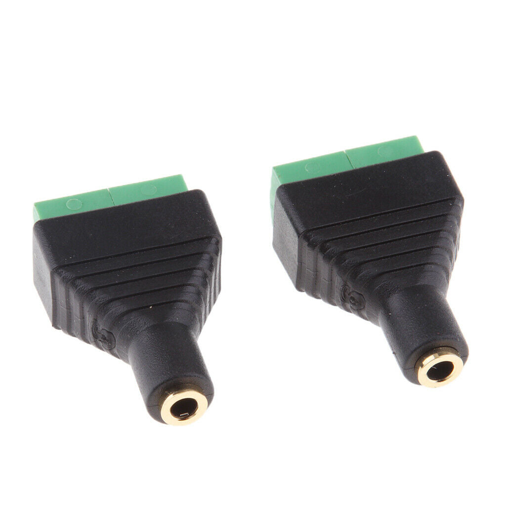 2Pcs 3.5mm 1/8" Female To AV 4-Screw Terminal Female Adapter Plug