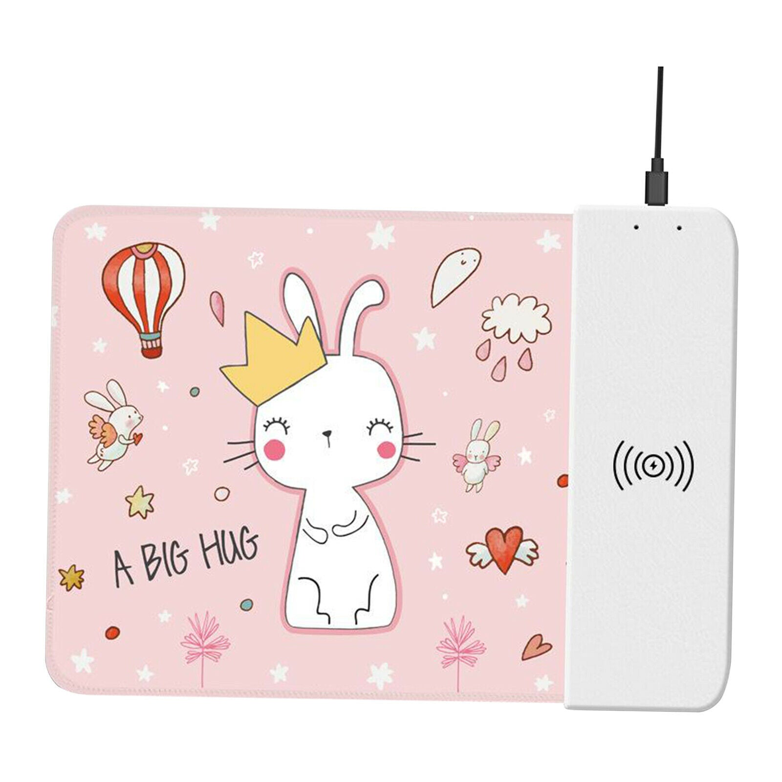 Elegant 10W Wireless Qi Certified Fast Charger Mouse Pad Rabbit