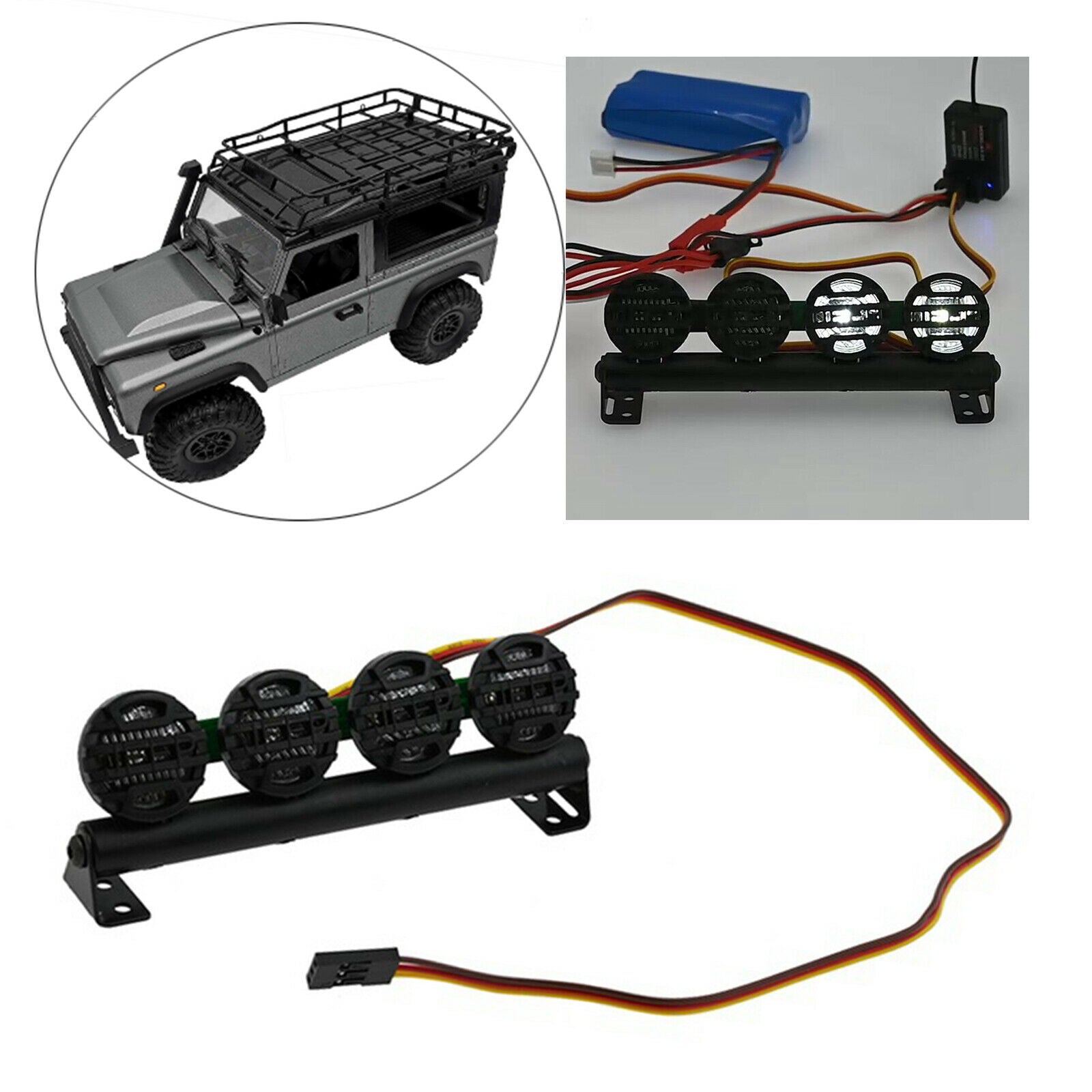 LED Roof Light Lamp for RC Car MN90 MN45 MN99S WPL C14 C24 B-16 D12 Upgardes