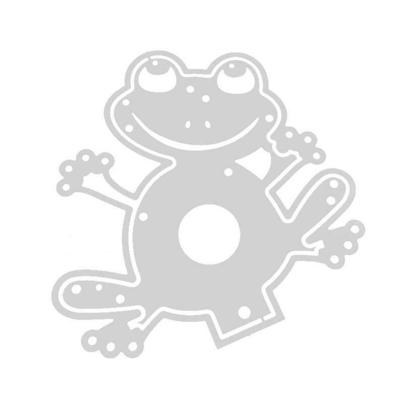 Cute Metal Cutting Dies Frog Shape Lollipop Holding Case Embossing Making Dies