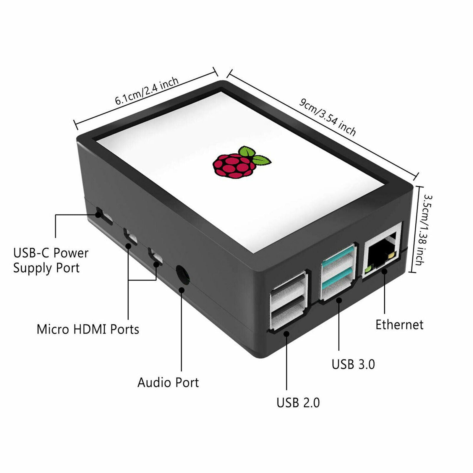 For Raspberry Pi 4+ 3.5 Inch Touch Screen With Case, 320x480 TFT Monitor LCD