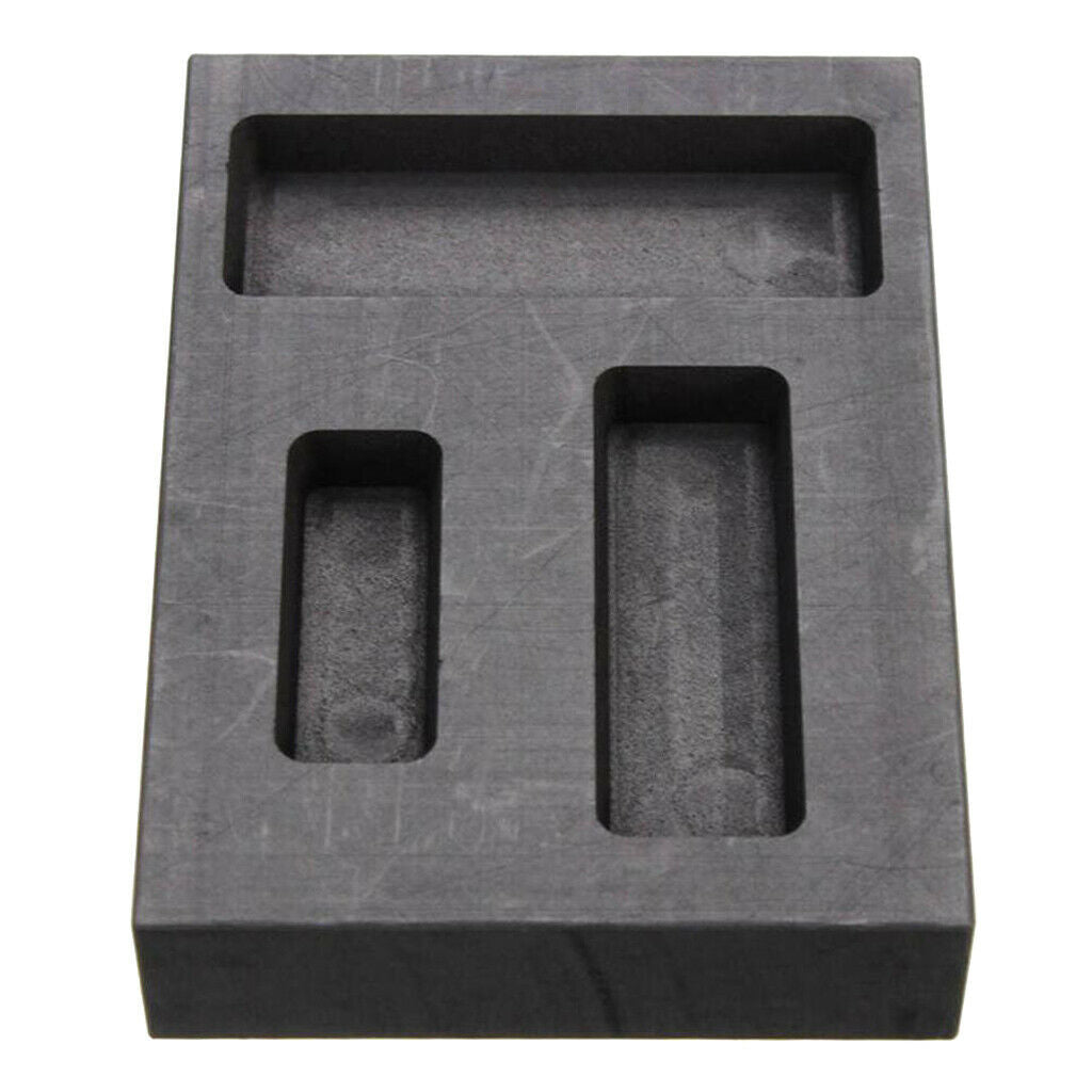 2 Pcs Pack of 3 Graphite Ingot Mold Thermal Stability Non-stick Smelting Tool