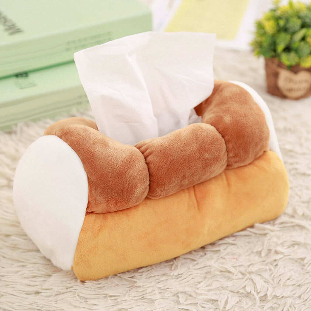 Funny Lively Toast Bread PlushTissue Box Home Car Paper Boxes