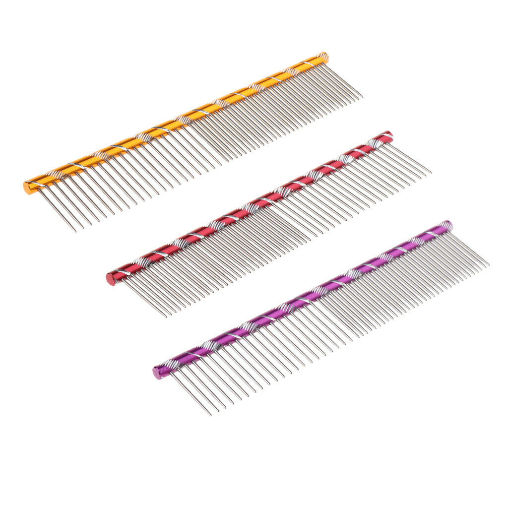 Pet Stainless Steel Hair Comb Pet Grooming Brush for Dog Cats Beauty Red
