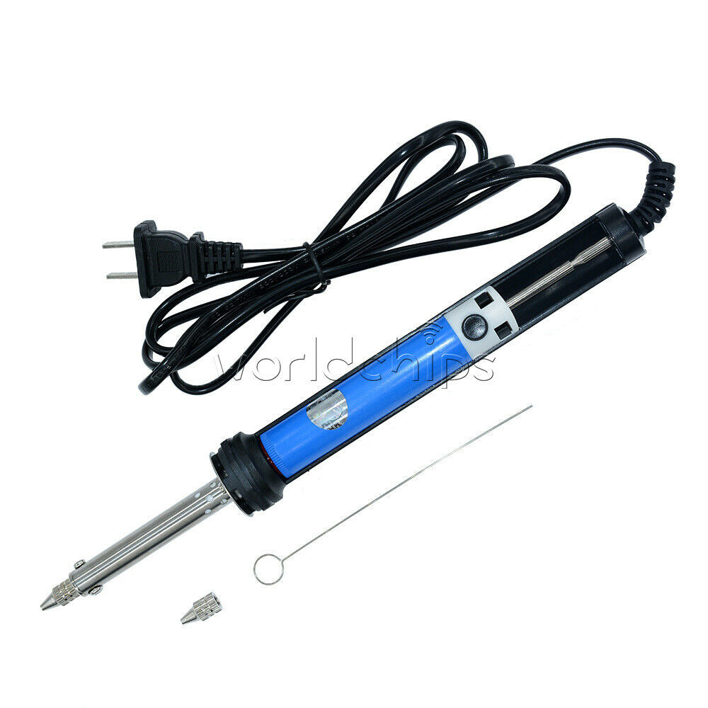 Blue 220V 30W Soldering Tools Tin Pump Electric Vacuum Tin Sucker Iron US Plug
