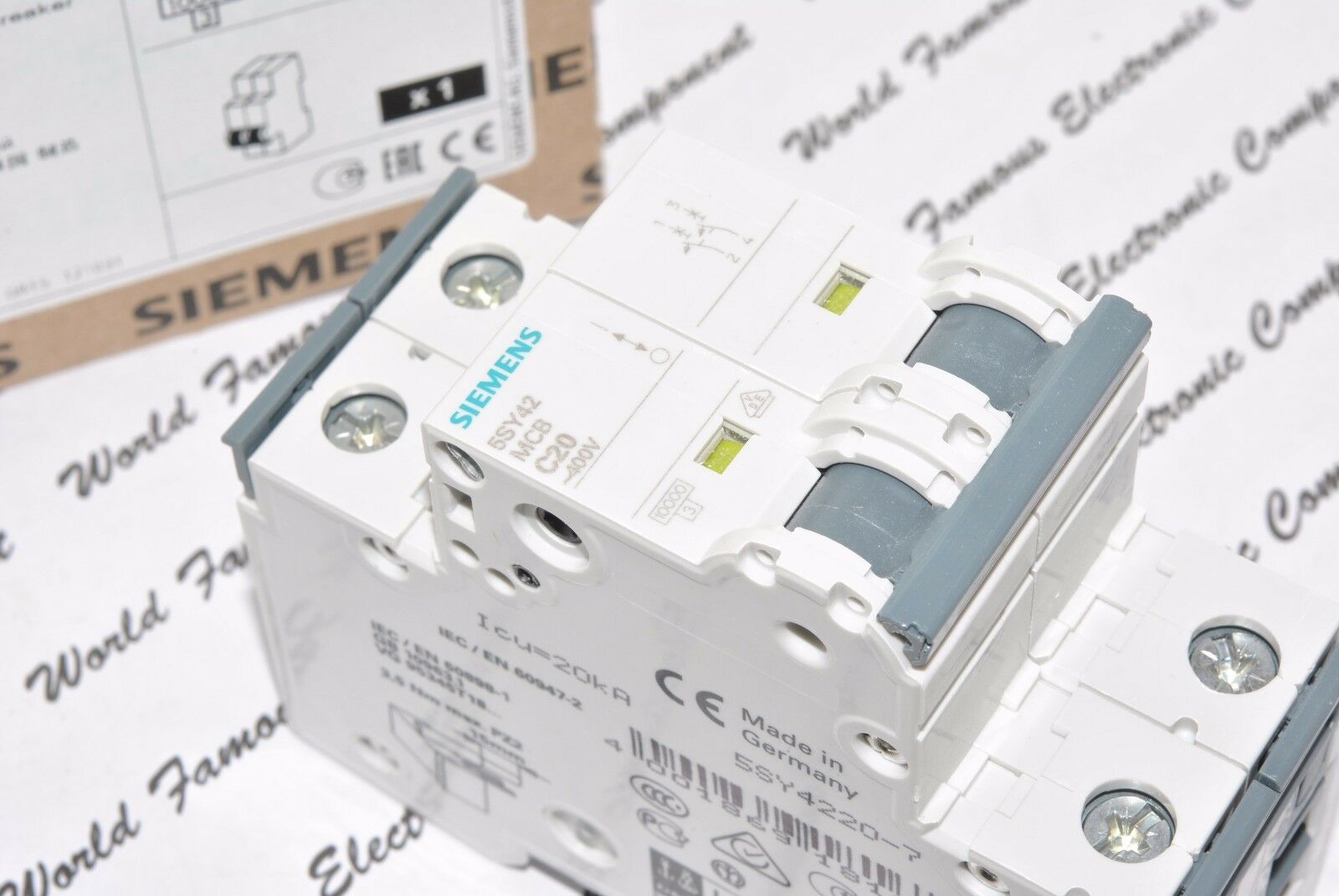 1pcs - SIEMENS 5SY4220-7 5SY42-MCB-C20 20A 2P Circuit Breaker