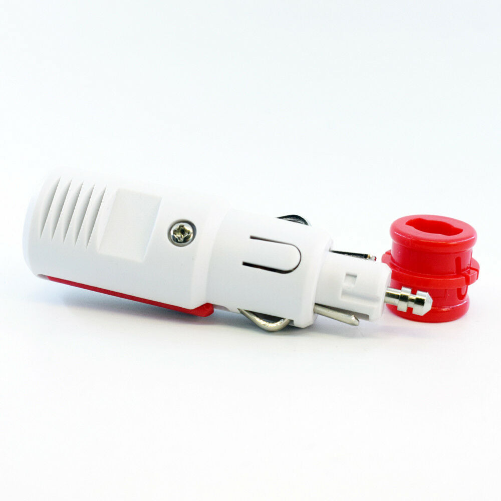 10pcs 2 in 1 Universal Solderless DC Car Hella Truck Cigarette Male Plug White