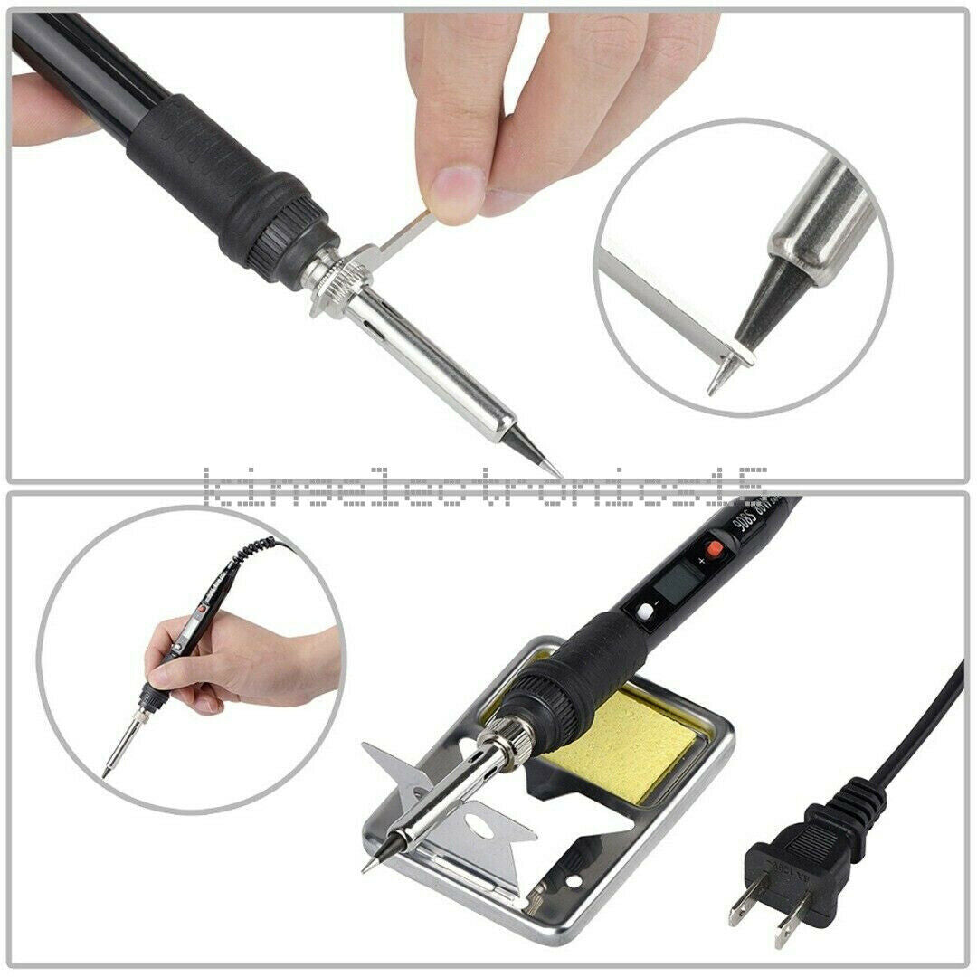 80W Lcd Digital Display Adjustable Temperature Electric Soldering Welding Iron