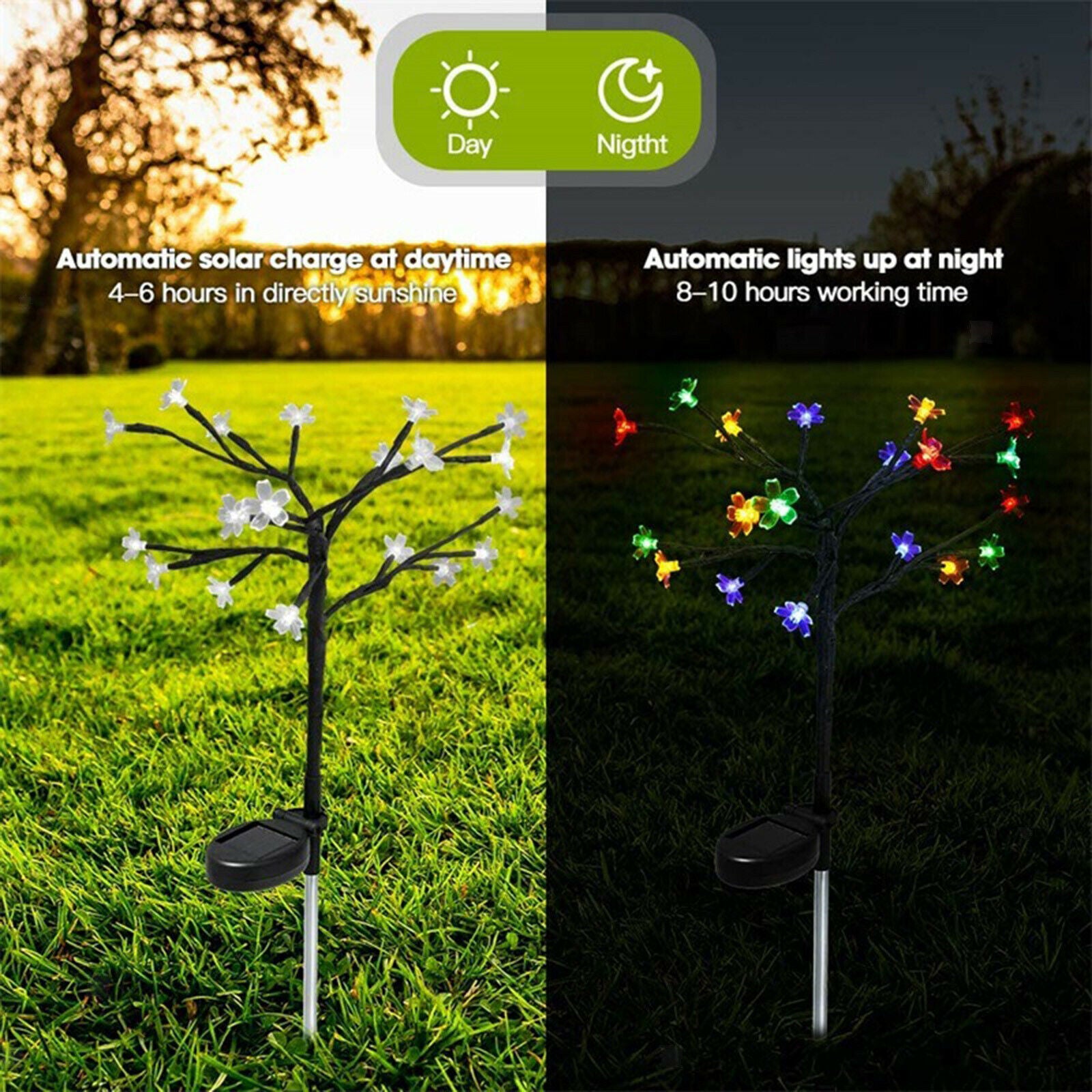 Landscape LED Sakura Stake Solar Power Garden Light Solar Stick Lights