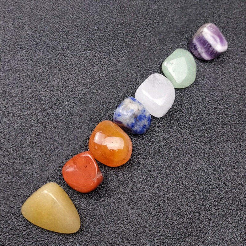 Seven Chakra Energy Healing Stone Set Natural Crystal Column Decoration Gift Box