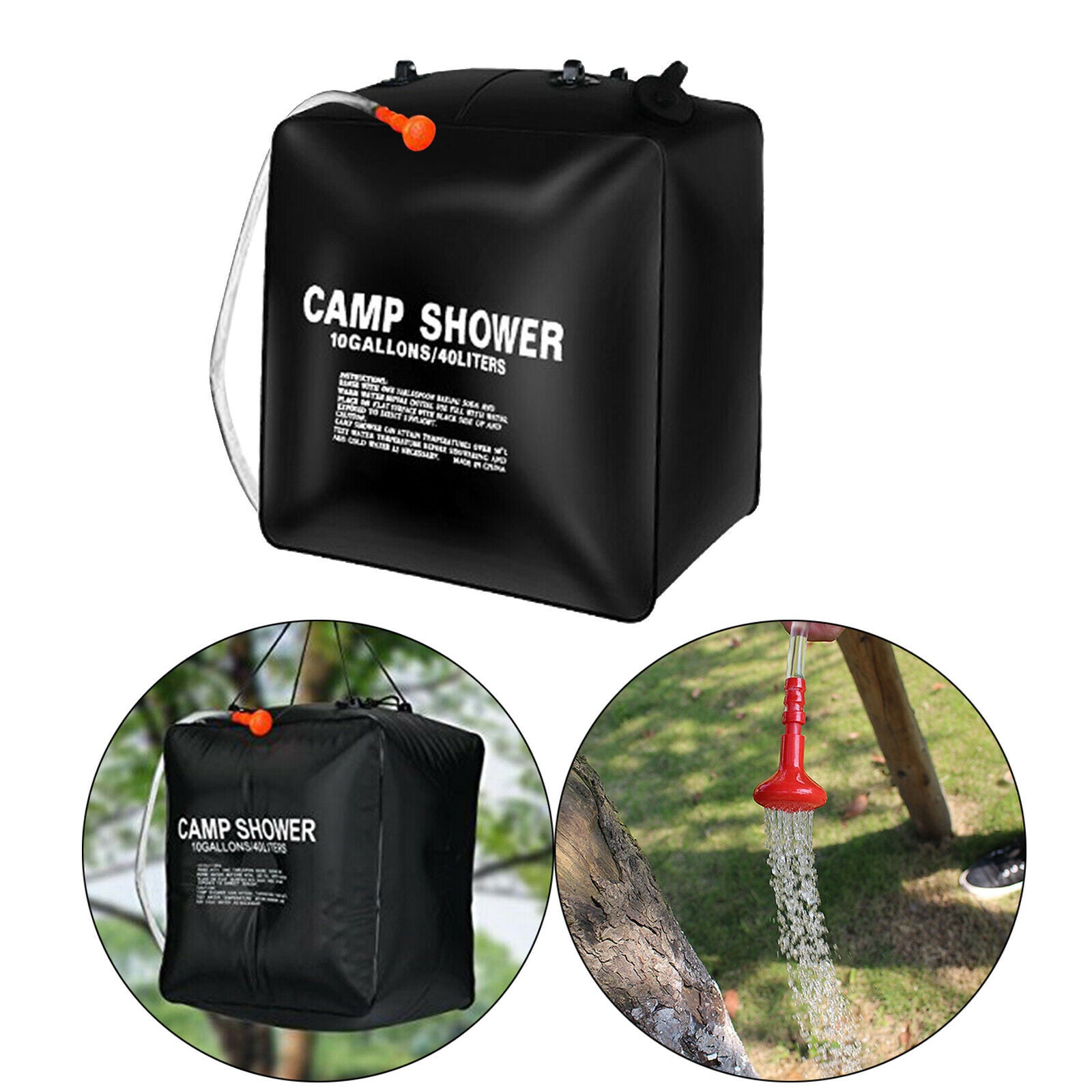 40 Litre Solar Camp Shower Bag Outdoor Natural Heated Water Portable Camping