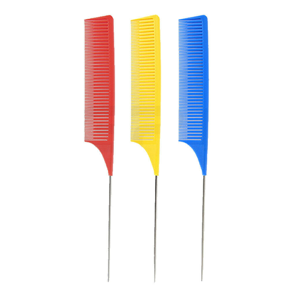 3x Plastic Fine Weaving Highlighting Foiling Hair Combs for Styling Combs